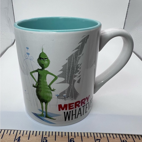 Dr. Seuss The Grinch "MERRY WHATEVER!" Ceramic Hot Cold Beverage Cup 14 Oz. Mug - Picture 7 of 9